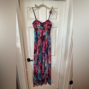 Shelli Segal Laundry multicolor long dress with detachable straps Size 6